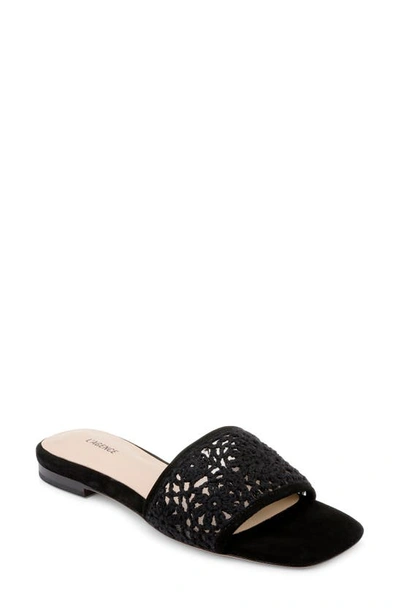 L Agence Armelle Slide Sandal In Black Crochet