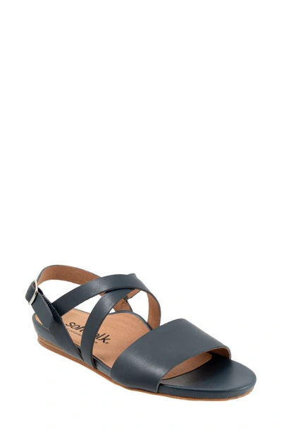 Softwalk Cali Sandal In Navy Nubuck