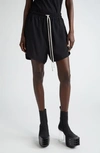 RICK OWENS DRAWSTRING STEP HEM BOXER SHORTS