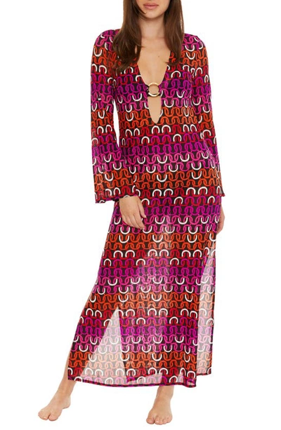 Trina Turk Women's Echo Geometric Mesh Maxi Dress In Neutral
