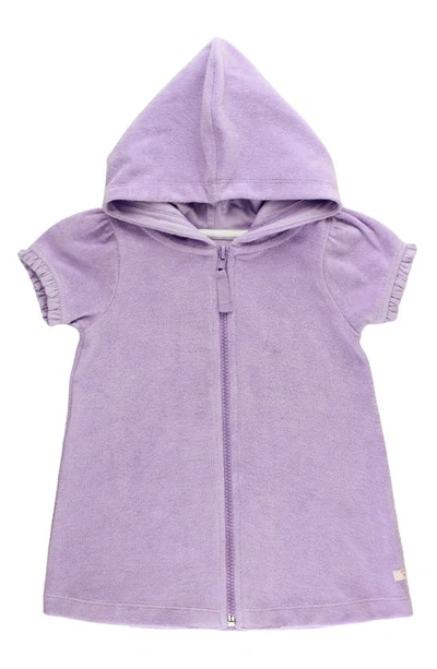 Rufflebutts Kids' Lavender Cotton Blend Terry Cover-up Dress In Multi