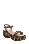 Katy Perry The Busy Bee Ankle Strap Platform Sandal In Black Multi