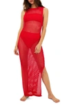 Beach Riot Women's Holly Net Cover-up Midi-dress In Red