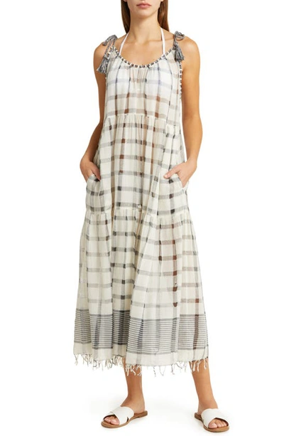 Ulla Johnson Fortuna Multi-stripe Maxi Dress Coverup In Blue