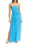 Ramy Brook Calista Strapless Georgette Cover-up Dress In Poolside