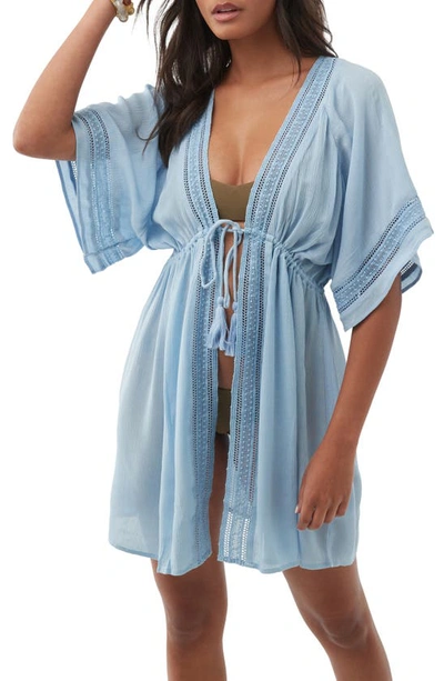 O'neill Wilder Lace Trim Cover-up Dress In Chambray