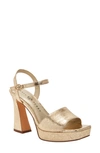 Katy Perry The Square Womens Metallic Square Toe Ankle Strap In Gold