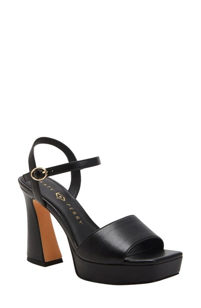 Katy Perry The Square Ankle Strap Platform Sandal In Black