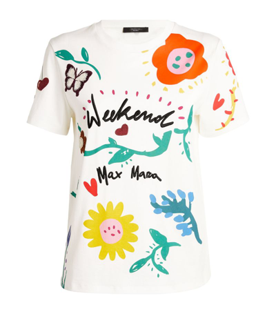 Weekend Max Mara Womens Whte Cinema Graphic-print Cotton-jersey T-shirt In Multicolor