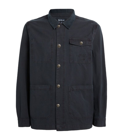 Barbour Cotton Grindle Overshirt In Navy
