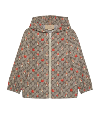 Gucci Kids X Peter Rabbit Technical Raincoat (4-12 Years) In Brown