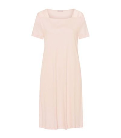 Hanro Cotton Short-sleeve Emma Nightdress In Pink