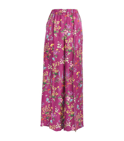 Max Mara Elasticated-waist Floral Trousers In Yellow