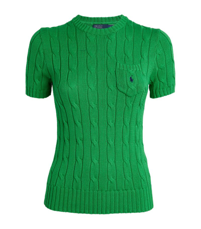 Polo Ralph Lauren Cable-knit Short-sleeve Sweater In Preppy Green