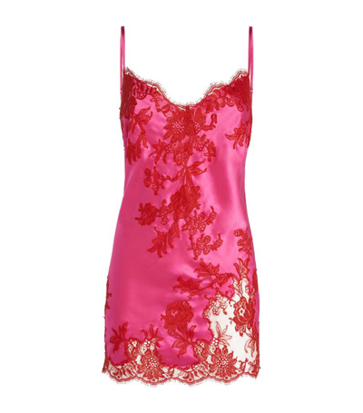 Marjolaine Silk Lace-trim Nightdress In Pink