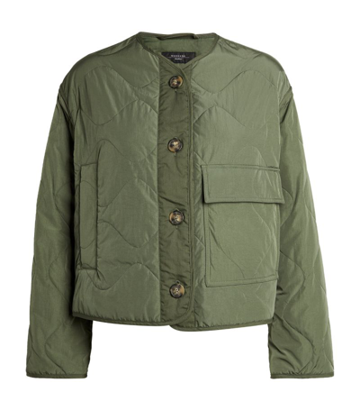 Weekend Max Mara Quilted Jacket In Green