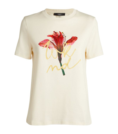 Weekend Max Mara Floral Print T-shirt In White