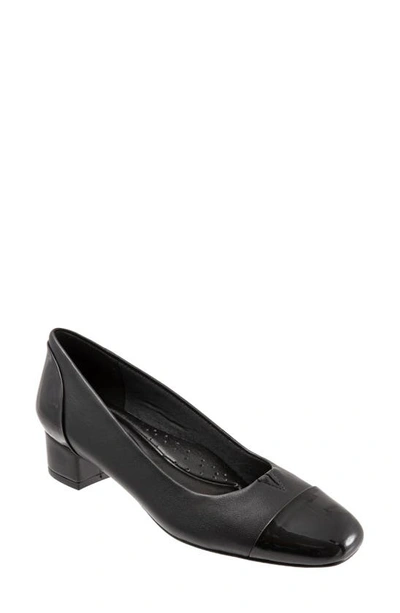 Trotters Daisy Pump In Black Leather