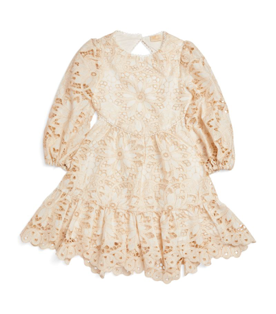 Marlo Kids Kiera Embroidered Cotton Dress (3-16 Years) In Ivory