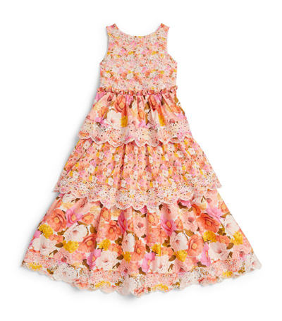 Marlo Kids'  Embroidered Blossom Maxi Dress (3-16 Years) In Multi