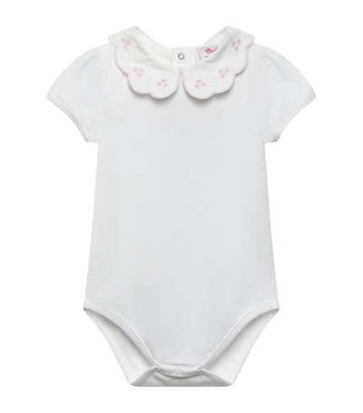 Trotters Cotton Embroidered Ava Bodysuit (3-24 Months) In Pink