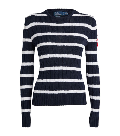 Polo Ralph Lauren Cotton Anchor-embroidered Sweater In Navy