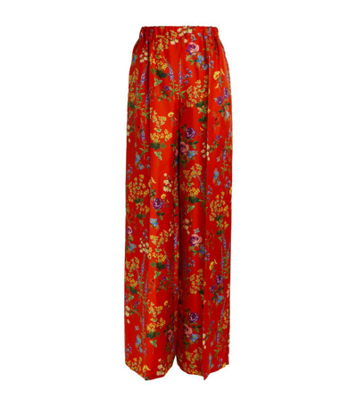 Max Mara Elasticated-waist Floral Trousers In Multi
