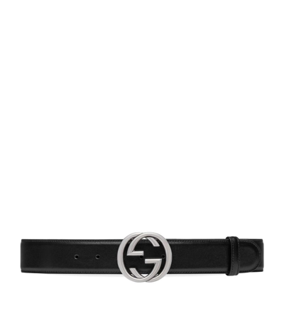 Gucci Black Interlocking G Leather Belt