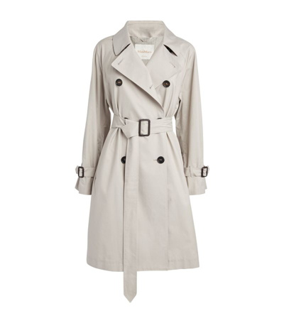 Max Mara Belted Trench Coat In White