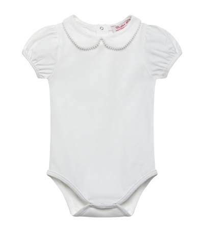 Trotters Bobble-trim Bodysuit (3-24 Months) In White