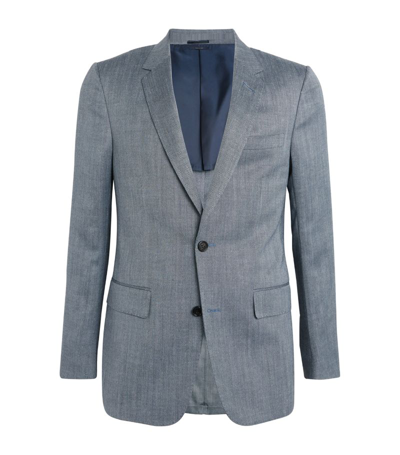 Dunhill Wool-blend Single-breasted Blazer In Blue