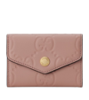 GUCCI DEBOSSED LEATHER GG CARD HOLDER