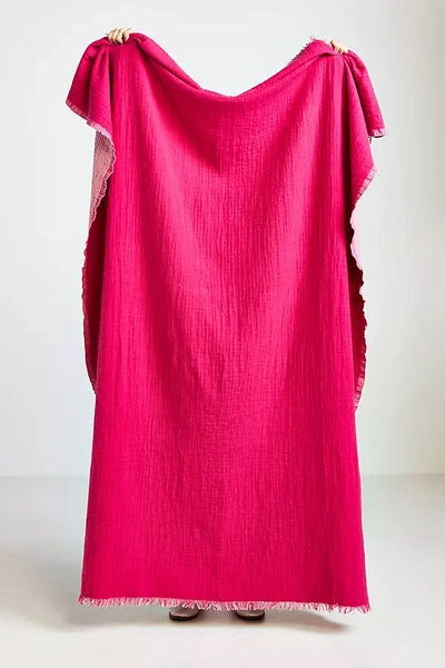 Anthropologie Darcy Throw Blanket In Pink