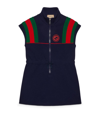 Gucci Kids' Cotton Felt Dress In Navy