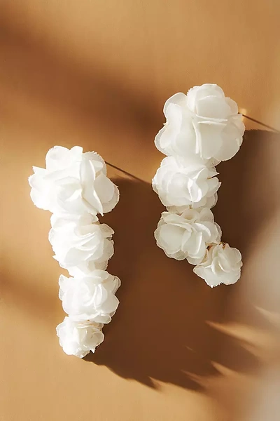 Shashi Lily Floral Drop Earrings In White