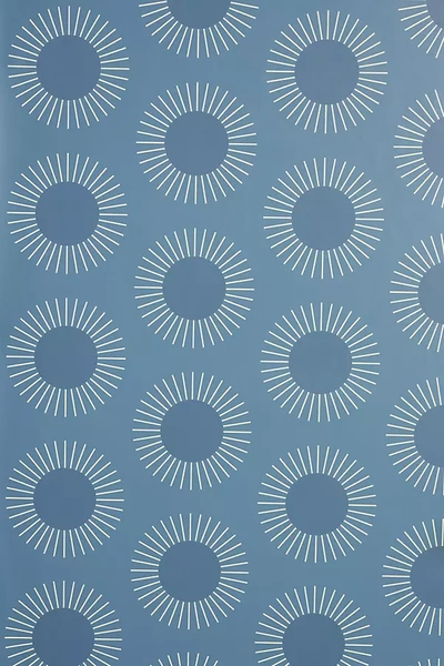 Mitchell Black Sunburst Wallpaper In Blue