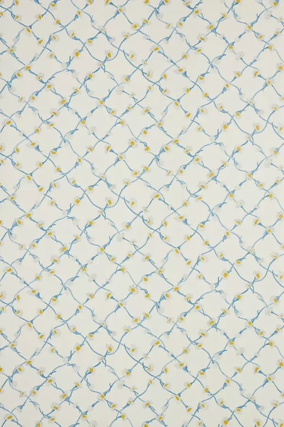 Anthropologie Daisy Trellis Wallpaper In Blue