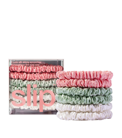 Slip Pure Silk Skinny Scrunchies (set Of 6) In Bellerose