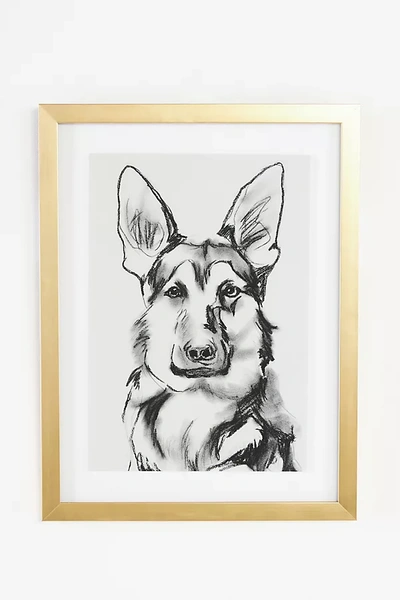 Anthropologie Portrait Of A Pup Wall Art In White