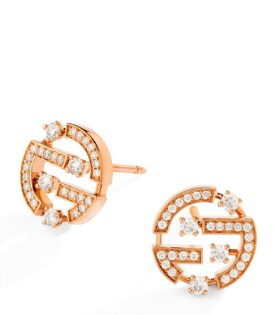 Marli New York Rose Gold And Diamond Avenues Earrings