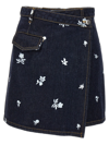 LANVIN ALL-OVER EMBROIDERY SKIRT SKIRTS BLUE