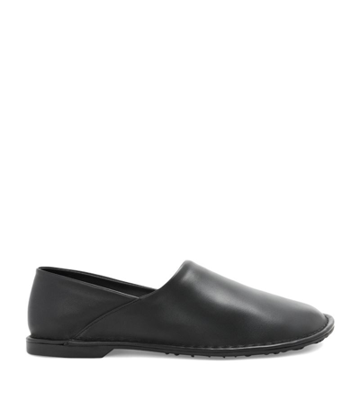 Loewe Leather Folio Slippers In Black