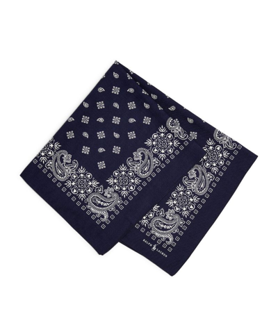 Polo Ralph Lauren Paisley-print Square-shape Scarf In Blue