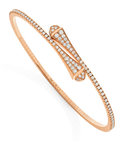 Marli New York Rose Gold And Diamond Cleo Slip-on Bracelet