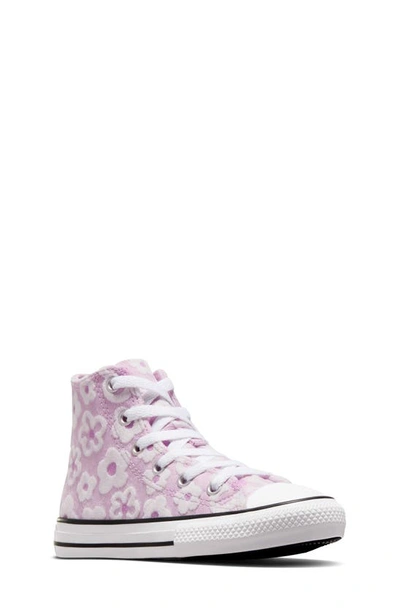 Converse Kids' Chuck Taylor® All Star® Floral High Top Trainer In Stardust Lilac/ Grape Fizz