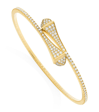 Marli New York Midi Yellow Gold And Diamond Cleo Slip-on Bracelet