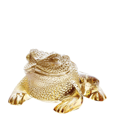 Lalique Crystal La Gregoire Frog Ornament In Gold