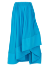 Lanvin Midi Skirt With Asymmetrical Hem And Pleated Design