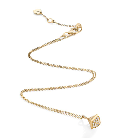 Marli New York Mini Yellow Gold And Diamond Cleo Rev Pendant Necklace