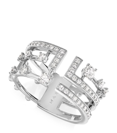 Marli New York White Gold And Diamond Avenues Ring